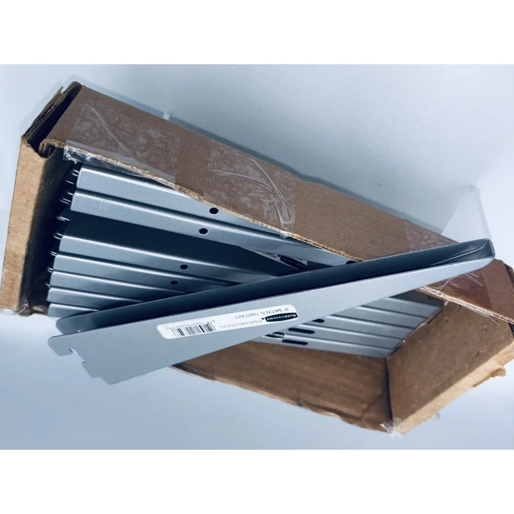 8 Rubbermaid 9” Twin Track Satin Nickel Shelf Brackets FG4C0402NCKL Silver NEW